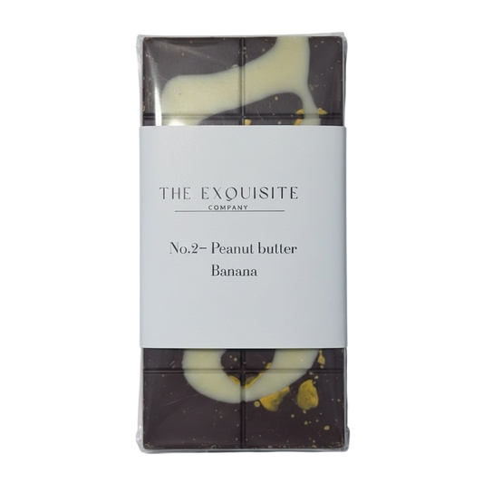 No.2 Peanut Butter                    Banana. Banana caramel, peanut butter, toasted peanuts, milk chocolate