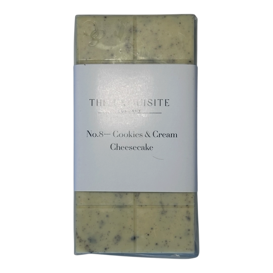 No.8 Cookies & Cream Cheesecake. Silky Cheesecake creme, crunchy oreo crust, cookies & cream chocolate