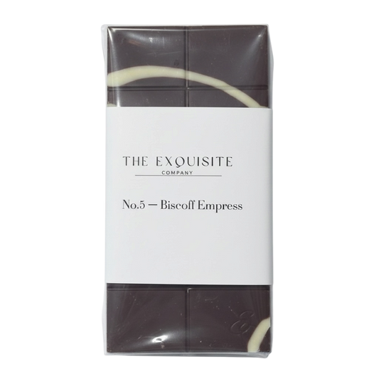 No.5 Biscoff Empress.                   Biscoff cream, crunchy biscuits, milk chocolate