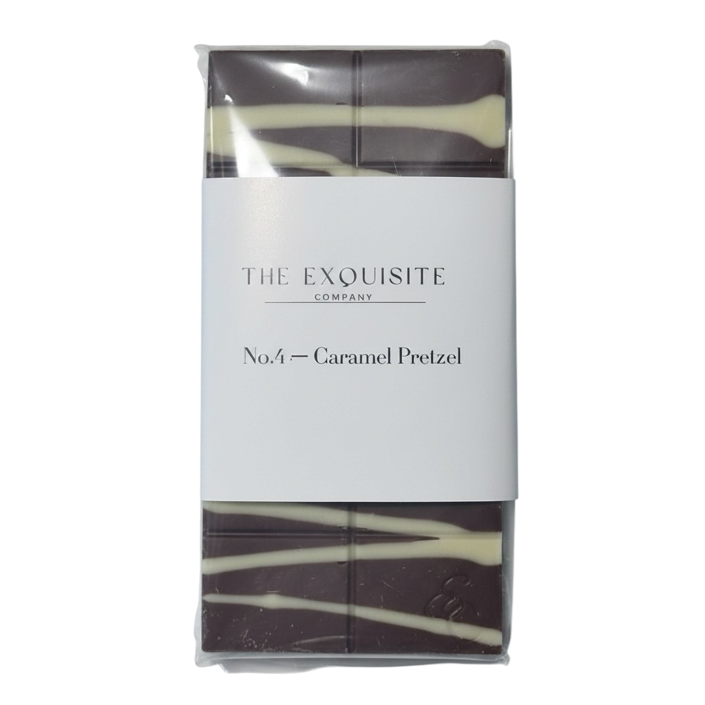 No.4 Caramel Pretzel.               Caramel ganache, salted pretzels, milk chocolate