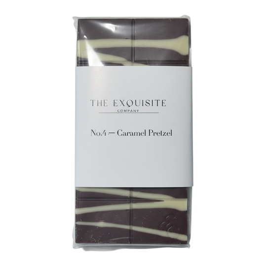 No.4 Caramel Pretzel.               Caramel ganache, salted pretzels, milk chocolate
